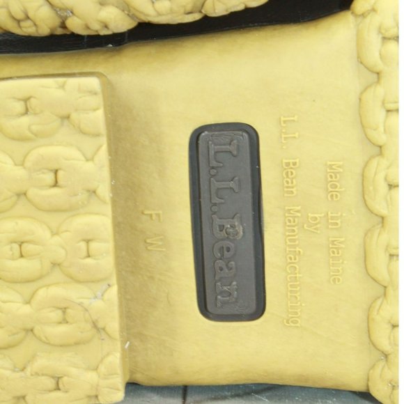 LL Bean Brown Leather Slip On Shearling Lined Ankle Duck Boots Size 8 Wide - Picture 7 of 8